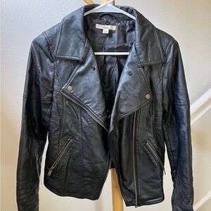 Faux Papaya Leather Jacket